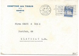 CH - 175 - Enveloppe Avec Superbe Oblit Mécanique  Salon De L'automobile Genève 1935 - Poststempel