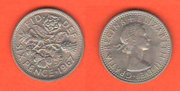 6 Six Pence 1967 Great Britain Angleterre Inghilterra Queen Elizabeth Nickel K 903 - H. 6 Pence