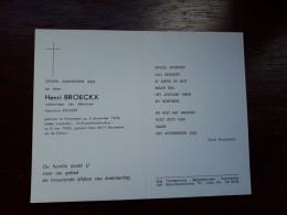 Henri Broeckx ° Antwerpen 1909 + Antwerpen 1986 X Germaine Bekaert - Overlijden