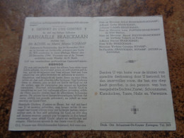 Doodsprentje/Bidprentje  RAPHAËLLE BRAECKMAN   Nederzwalm 1919-1944 Gent  (dchtr Achiel & Marie SCHAMP) - Religion & Esotericism