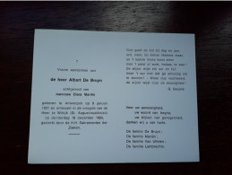 Albert De Bruyn ° Antwerpen 1931 + Wilrijk 1986 X Clara Mariën (Fam: Van Uffelen - Lambrechts) - Obituary Notices