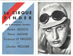 Cyclisme - Format Plié 9 X 14 Cm - Charles PELISSIER - Cirque PINDER - Cyclisme
