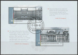 Deutschland 2009 Mi-Nr.2757 - 2758 Block 76 O Gest. ESST. Weiden Deutscher Bundestag Und Bundesrat ( Bl. 140) - 2001-2010