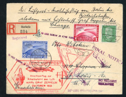Zeppelin Beleg Graf Zeppelin 1933 Amerikafahrt Mi.Fr. Mit 496 + 497 Siehe Bilder - Zeppelins