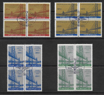 Portugal 1966 Inauguration Pont Salazar 1966 Tagus River Bridge  X 4 Cachet Premier Jour Funchal Madeira Madère - Used Stamps