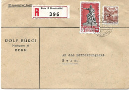 CH - 181 - Enveloppe Recommandée Avec Timbre Pro Patria 1940 Envoyée De Bern 194 - Briefe U. Dokumente