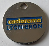 Jeton De Caddie - CASTORAMA - LYON-BRON - AEROPORT LYON BRON - En Métal - (1) - - Munten Van Winkelkarretjes