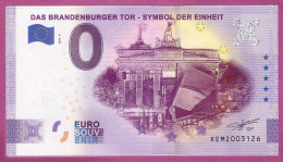0-Euro XEMZ 08 2020 DAS BRANDENBURGER TOR - SYMBOL DER EINHEIT - SERIE DEUTSCHE EINHEIT - Privatentwürfe