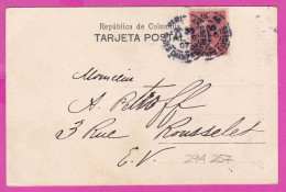294257 / France - Bogota - Templete En El Parque Del Centenario ( Colombia ) PC 1907 Paris 45 USED 10 C. Semeuse Lignée - Cartas & Documentos