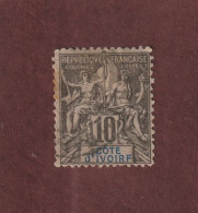 CÔTE D'IVOIRE - 5 De 1892/1899 - Neuf * - Type Colonies - 10c. Noir Sur Lilas - 2 Scan - Usados