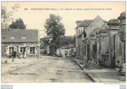 60 CHEVINCOURT UN COIN DE LA PLACE APRES LES COMBATS 1918 LE TABAC - Autres & Non Classés