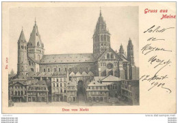 GRUSS AUS MAINZ DOM VOM MARKT VOYAGEE EN 1902 - Mainz