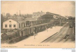 51 CHALONS SUR MARNE LA GARE INTERIEUR - Stations With Trains