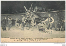 CONCOURS MILITAIRE DE REIMS 1911 VIDART SUR MONOPLAN DEPERDUSSIN S'APPROVISIONNANT D'HUILE DF ET AUTOMOBILINE - Fliegertreffen