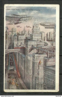 USA Future New York The City Of Skyscrapers, Old Post Card, Unused - Otros & Sin Clasificación