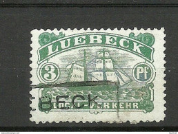 Germany Deutschland Ca. 1888 LÜBECK Lokaler Stadtpost Local Verkehr Local City Post 3 Pf. O Ship Der Schiff Dampfer - Boten
