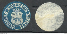 FINLAND FINNLAND HEINOLA City Interesting Seal Stamp Siegelmarke Coat Of Arms NB! Thinned! - Autres & Non Classés