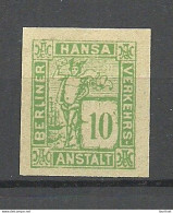 Germany Local City Post Deutsches Reich Privatpost BERLIN Ca. 1895 Hansa Verkehrsanstalt 10 Pf (*) Ohne Gummi - Posta Privata & Locale