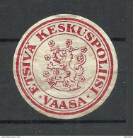 FINLAND FINNLAND Police Of Vaasa City Polizei Seal Stamp Charity Advertising Siegelmarke * Wappe Coat Of Arms - Andere & Zonder Classificatie
