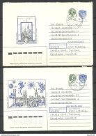ESTLAND Estonia Soviet Union 1991 - 2 Illustrated Stationery Cover Sent To Germany Tallinn City Views Architecture - Estland