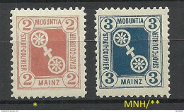 Germany Deutschland Ca. 1885 Moguntia Lokaler Stadtpost MAINZ Local City Post 2 & 3 Pf. MNH/MH - Postes Privées & Locales