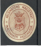 FINLAND FINNLAND Magistrat Of HELSINKI City Vignette Seal Siegelmarke NB! Thinned Places! Dümme Stellen! - Other & Unclassified