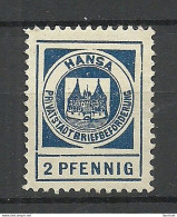 Germany Deutschland Ca. 1885 Privater Stadtpost Local City Post (*) Ohne Gummi/mint No Gum - Private & Local Mails