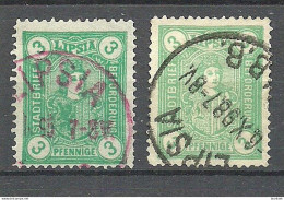 GERMANY O 1896-1898 LIPSIA LEIPZIG Privater Stadtpost Local City Post 3 Pf. Hell + Dunkel / Dark + Light Shade - Private & Local Mails