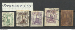 GERMANY Ca. 1880ies Strassburg Strasbourg Privater Stadtpost Local City Post, 5 Stamps, O - Private & Lokale Post