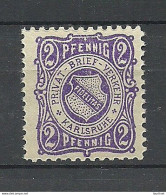 Germany Ca 1890 KARLSRUHE Privater Stadtpost 2 Pf. Local City Post MNH - Postes Privées & Locales