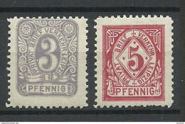 Germany Ca. 1890 LEIPZIG Privater Stadtpost Local City Post, 2 Stamps, MNH - Correos Privados & Locales