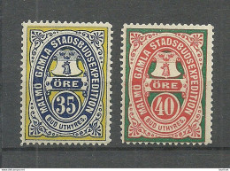 SCHWEDEN Sweden 1888/1889 MALM√ñ Stadtpost Local City Post 35 & 40 öre MNH - Local Post Stamps