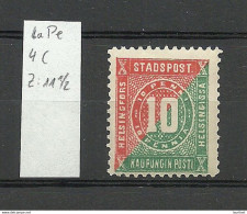 FINLAND HELSINKI 1881 Local City Post Stadtpost Helsinki 10 Pen Per 11 1/2 MNH - Local Post Stamps
