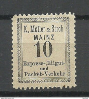 Germany Deutschland Ca 1885 Lokaler Stadtpost MAINZ Local City Post Müller & Stroh (*) - Postes Privées & Locales