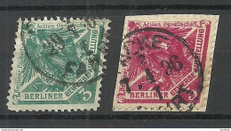 Germany Deutschland 1896 Privatpost Stadtpost Local City Post Berlin Berliner Gewerbeausstellung, 2 Stamps, O - Correos Privados & Locales