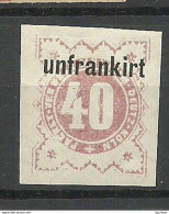 GERMANY Ca 1881 KÖLN Privater Stadtpost Local City Post Privatpost 40 Pf. (*) OPT/Überdruck "unfrankirt" Postage Due - Correos Privados & Locales