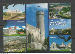 Estland Estonia 2000 Post Card City Viws, Used, Wth Stamp - Estonia