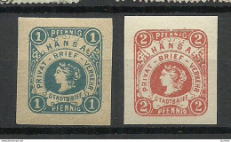 GERMANY Ca 1885 DRESDEN Privater Stadtpost Local City Post Privatpost, 1 & 2 Pf. * - Posta Privata & Locale