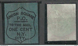USA Cinderella N.Y. City Union Square P. O. 1 Cent - Autres & Non Classés