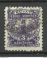 Germany Deutschland Ca 1880 KARLSRUHE Germany Local City Post Stadtpost 3 Pf. O - Private & Lokale Post