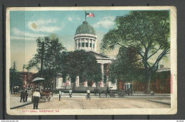 USA Norfolk City Hall Colored Post Card Sent 1924 To Estonia Military Bataillon Sillamäe - Norfolk