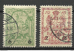 POLEN Poland 1915 Stadtpost Warschau Local City Post Michel 5 B & 6 I B O - Used Stamps
