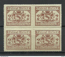 Deutschland Ca 1885 Lokaler Stadtpost MAINZ Local City Post Als 4-Block MNH - Private & Local Mails