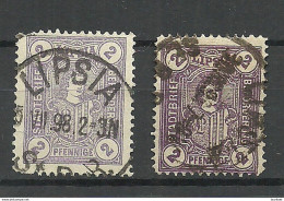 GERMANY Ca 1890 LIPSIA LEIPZIG Privater Stadtpost Local City Post 2 Pf Hell + Dunkelviolett - Private & Lokale Post