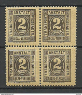 Germany Ca 1890 WIESBADEN Privater Stadtpost 2 Pf Local City Post Als 4-block MNH - Private & Local Mails