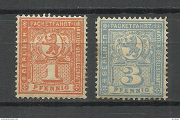 Germany Ca 1890 BERLIN Lokaler Stadtpost Local City Post Packetfahrt 1 & 3 Pf. * - Private & Local Mails