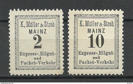 Deutschland Ca 1885 Lokaler Stadtpost MAINZ K. Müller & Stoh Local City Post * - Privatpost