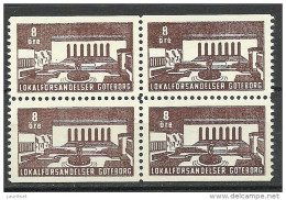 SCHWEDEN Sweden G√ñTEBORG Stadtpost Local City Post 4-block MNH - Local Post Stamps