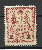 POLEN Poland 1915 City Post Warschau Michel 5 * - Unused Stamps