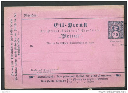 HANNOVER Ca 1880 Eil-Dienst Local City Post Private Stationery Ganzsache Privatpost Mercur Unused - Private & Local Mails